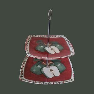 Apple Motif Tidbit and serving tray/server